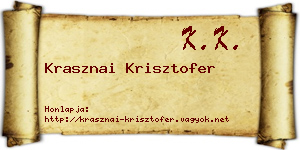 Krasznai Krisztofer névjegykártya